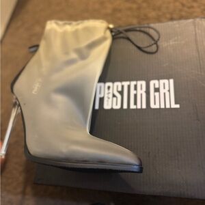 POSTER GIRL Silver Heeled Boots